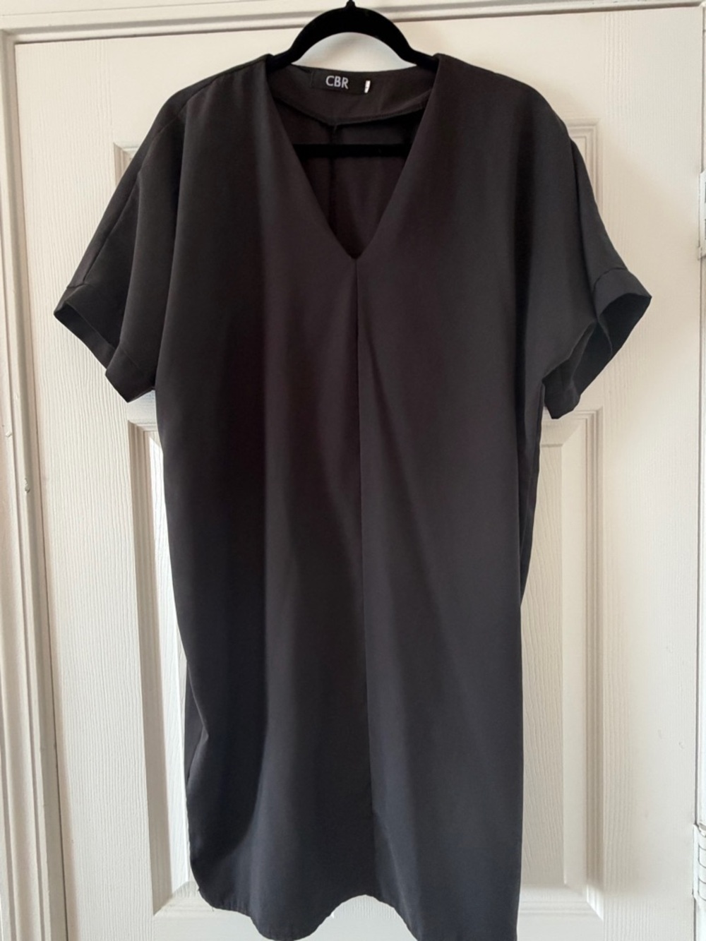 CBR Black V-Neck Short Sleeve Tunic Top